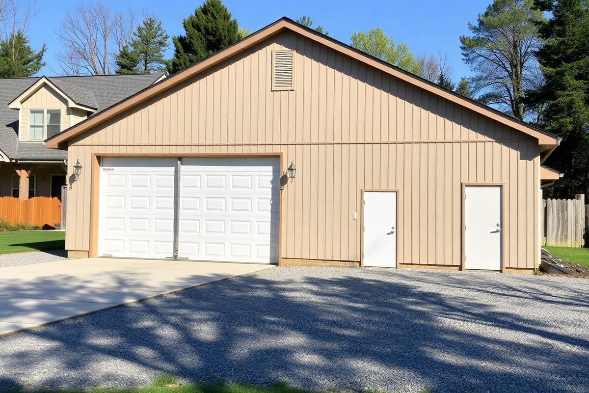 garage builder sioux falls, detached garage workshop building behind a home
