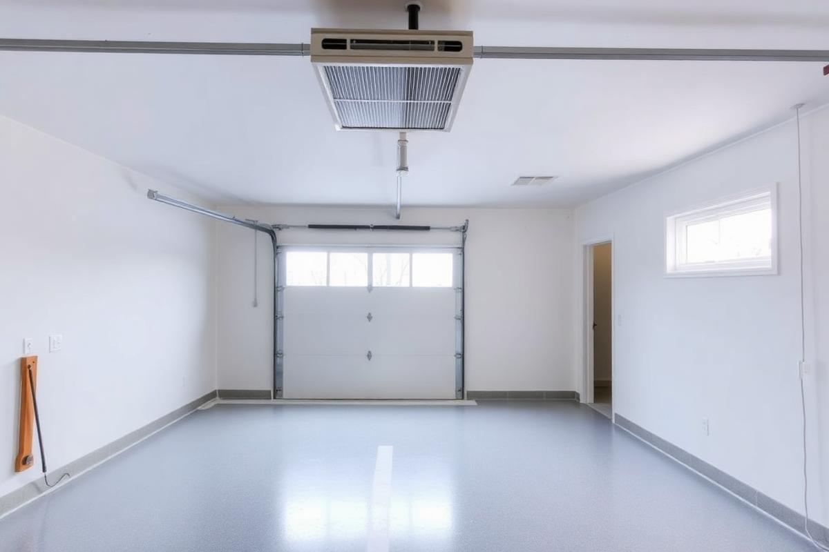 garage builder sioux falls, heated insulated garage interior with epoxy floor